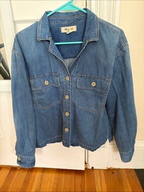 Madewell Blue Denim Button-Front Jacket